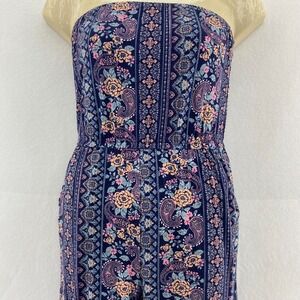 SO Strapless‎ Jumpsuit Paisley Print Casual Wide Leg Romper Boho XS